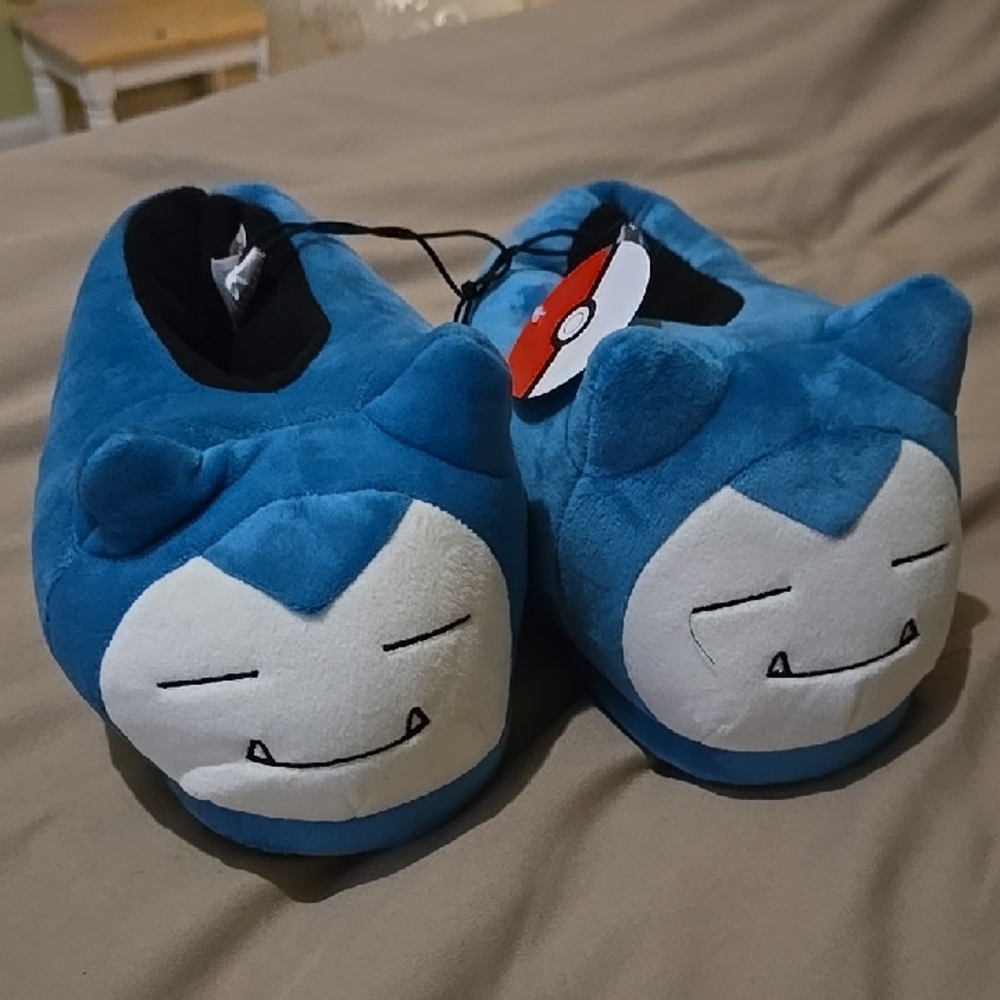 Blue Snorlax Kids One Piece Slippers - Size 13 Kids